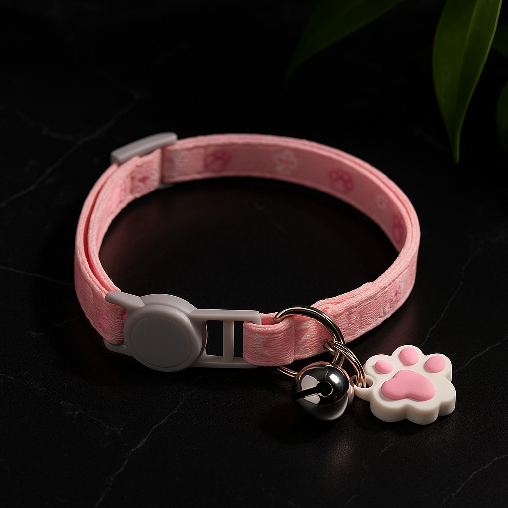 Soft Cat Collar – Safety Buckle & Charm